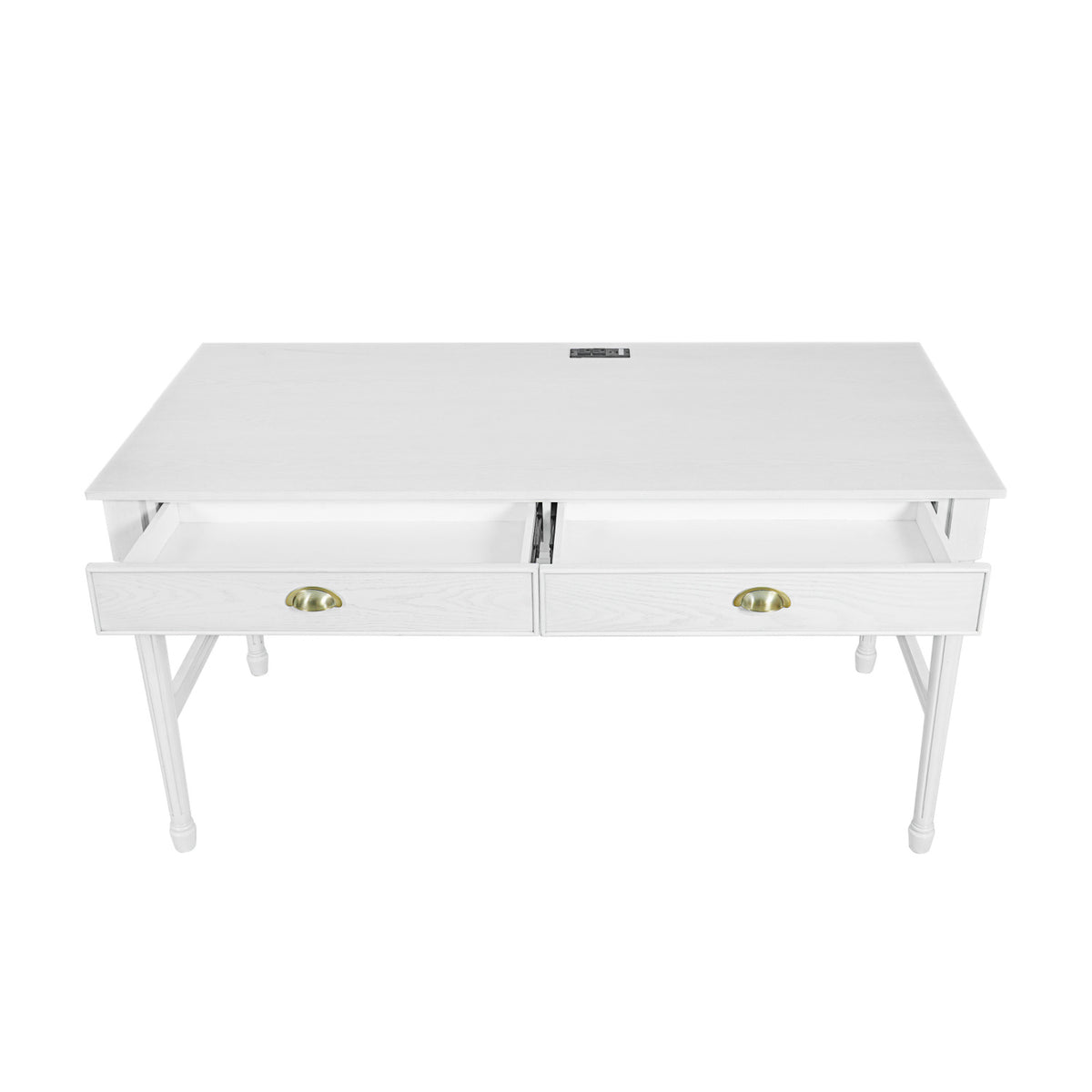 Modern White Wooden Writing Desk with Drawer | OROA