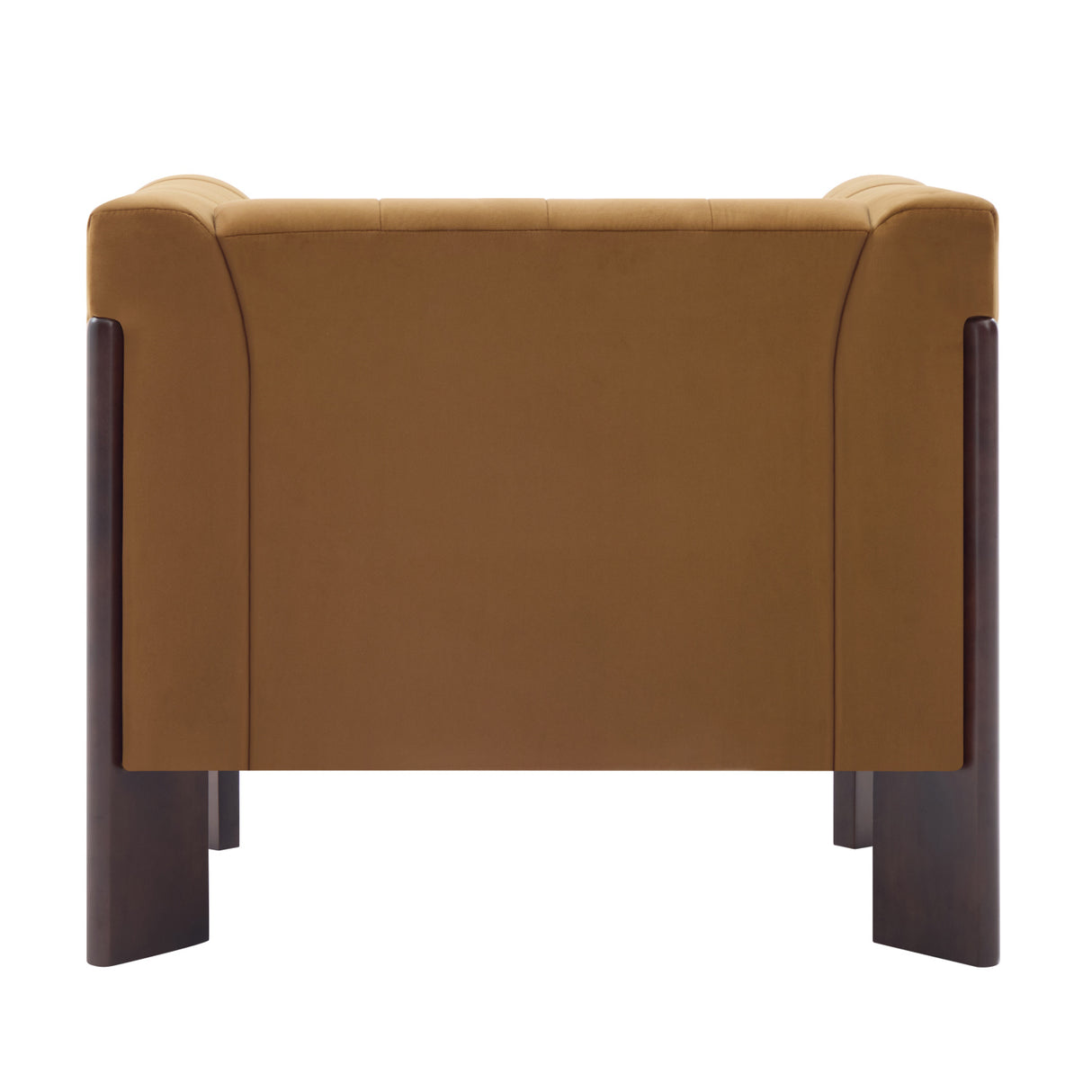 Modern Yellow Velvet Channel Tufted Accent Armchair | OROA