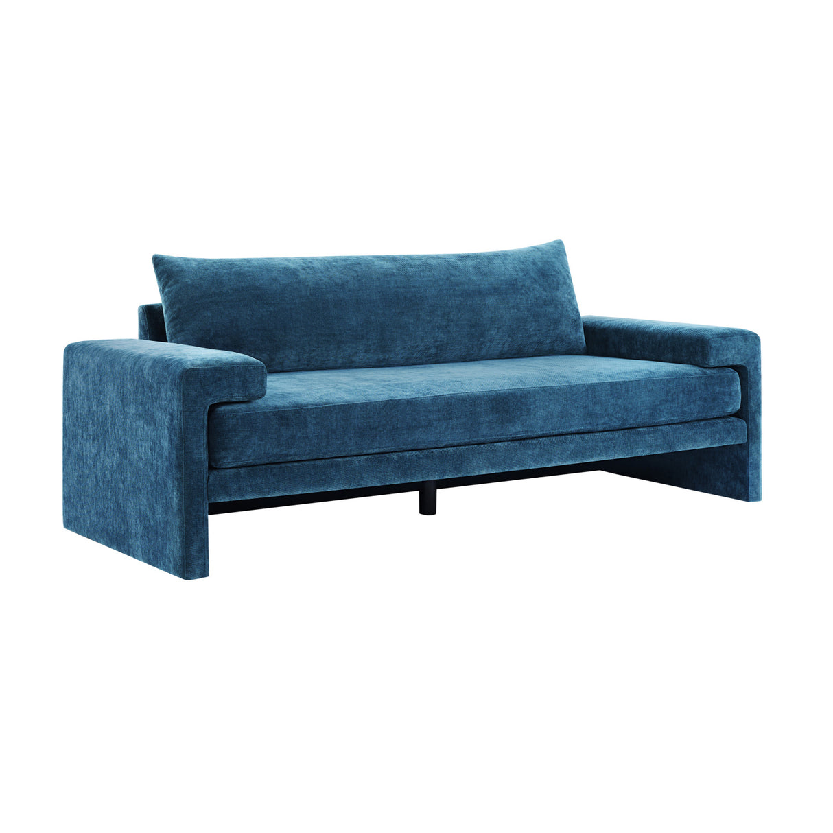 Blue Chenille Upholstered 3-Seater Sofa | OROA