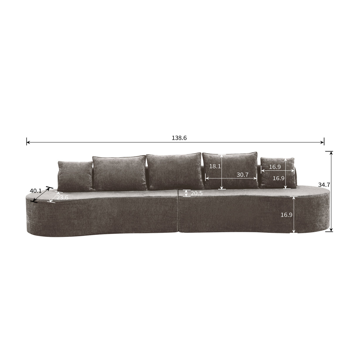 Modern Curved Modular Sectional Sofa | OROA