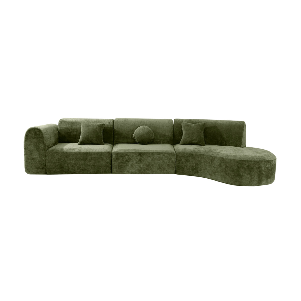 Green Curved Sectional Sofa | OROA