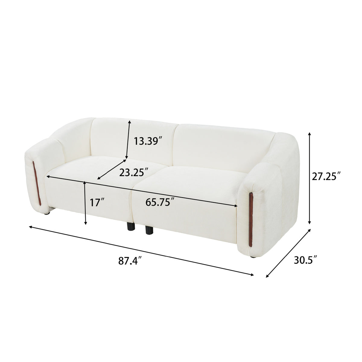 Modern Curved Minimalist 3-Seater Modular Sofa | OROA