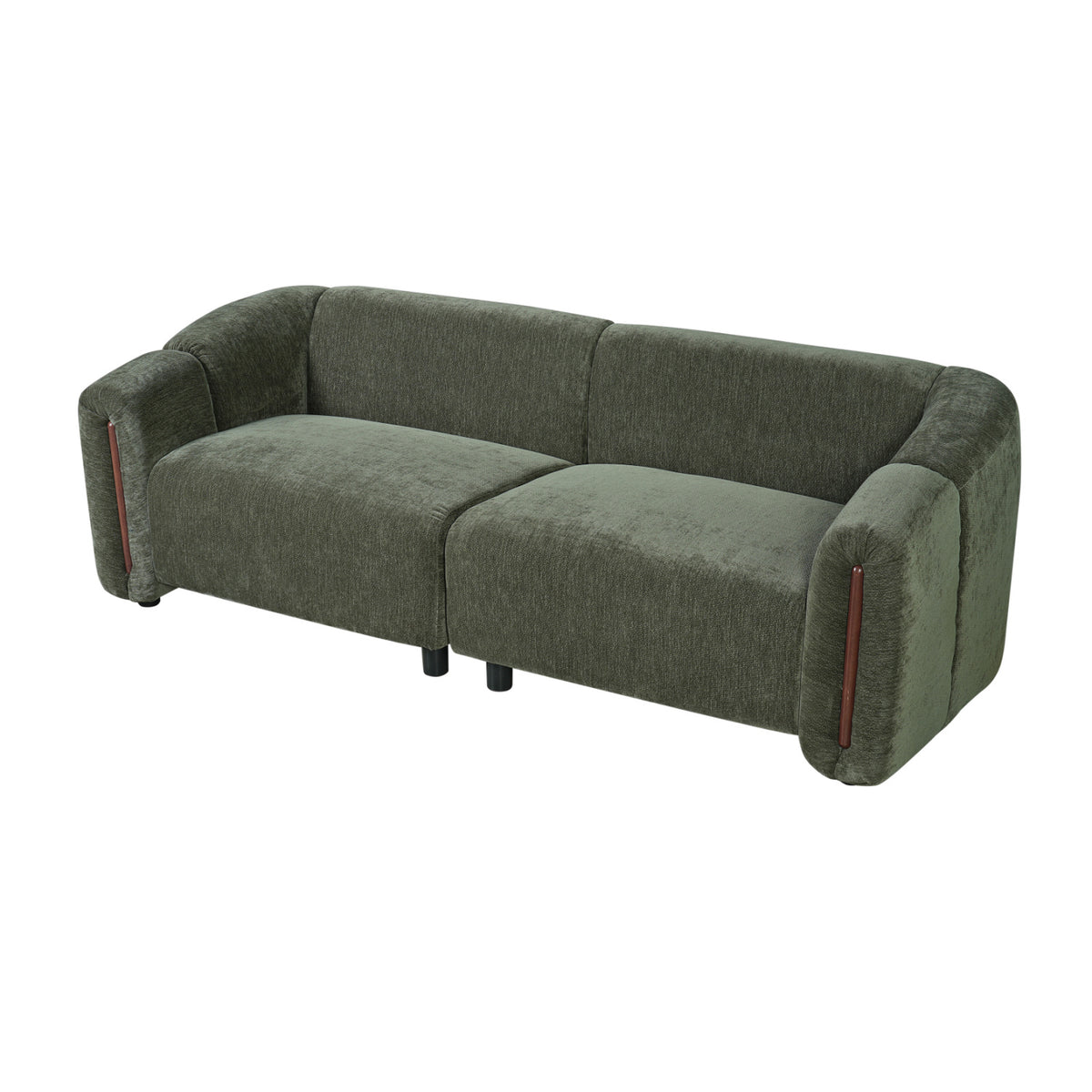 Green Curved Upholstered 3-Seater Modular Sofa by OROA