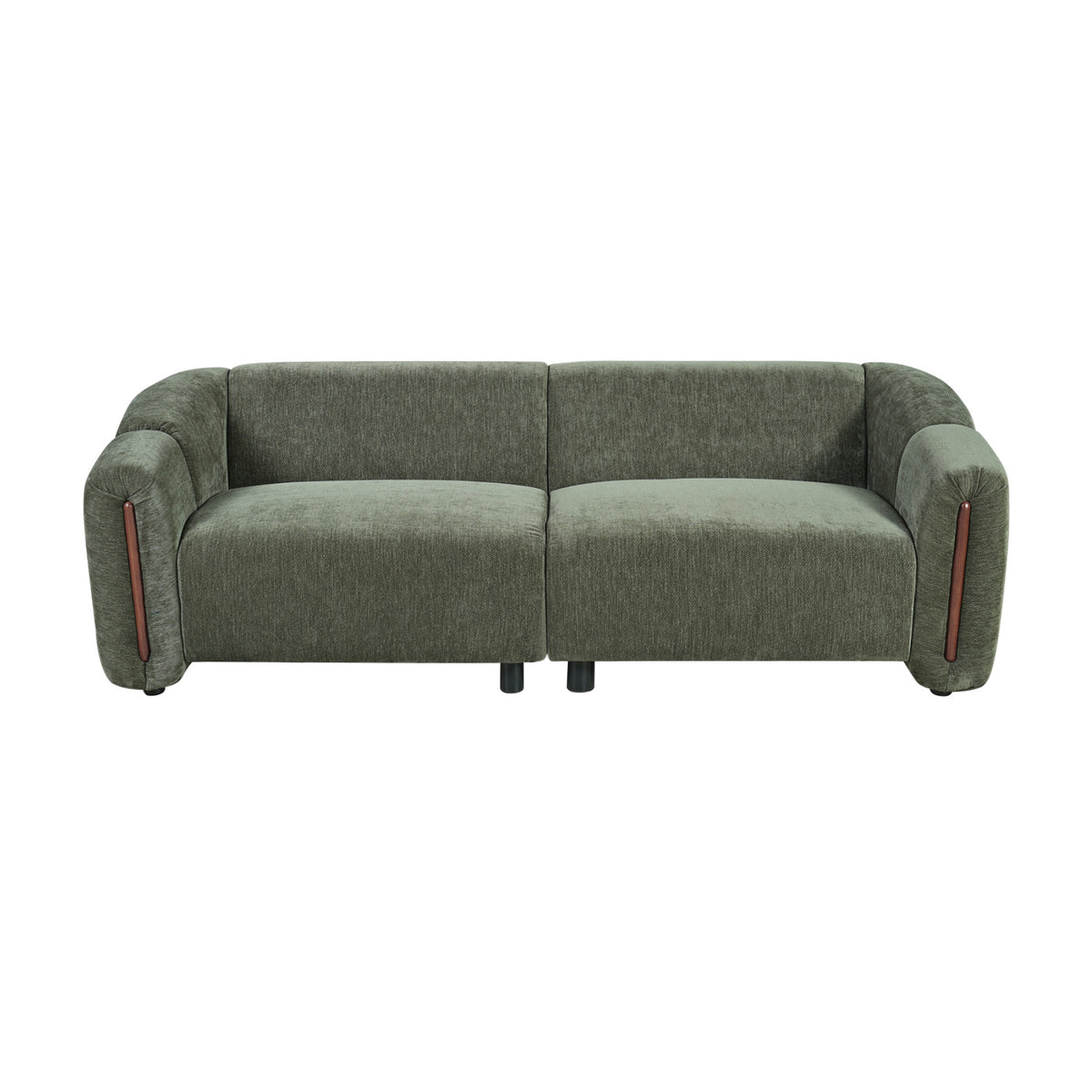 Green Curved Upholstered 3-Seater Modular Sofa by OROA