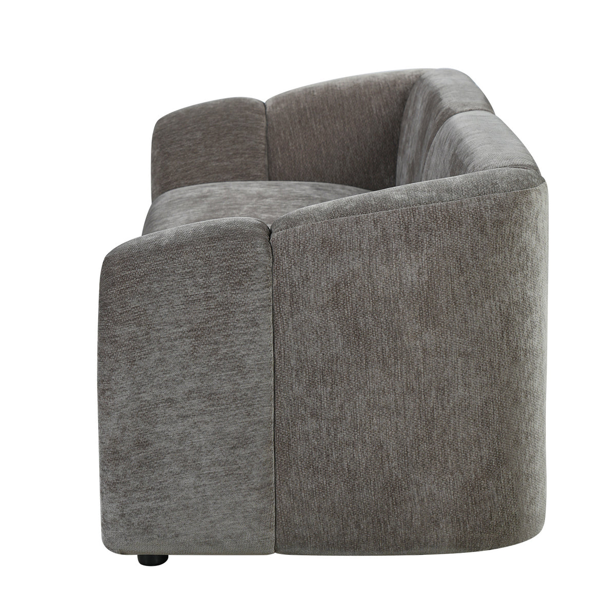 Gray Modern Curved Block Upholstered Sofa | OROA