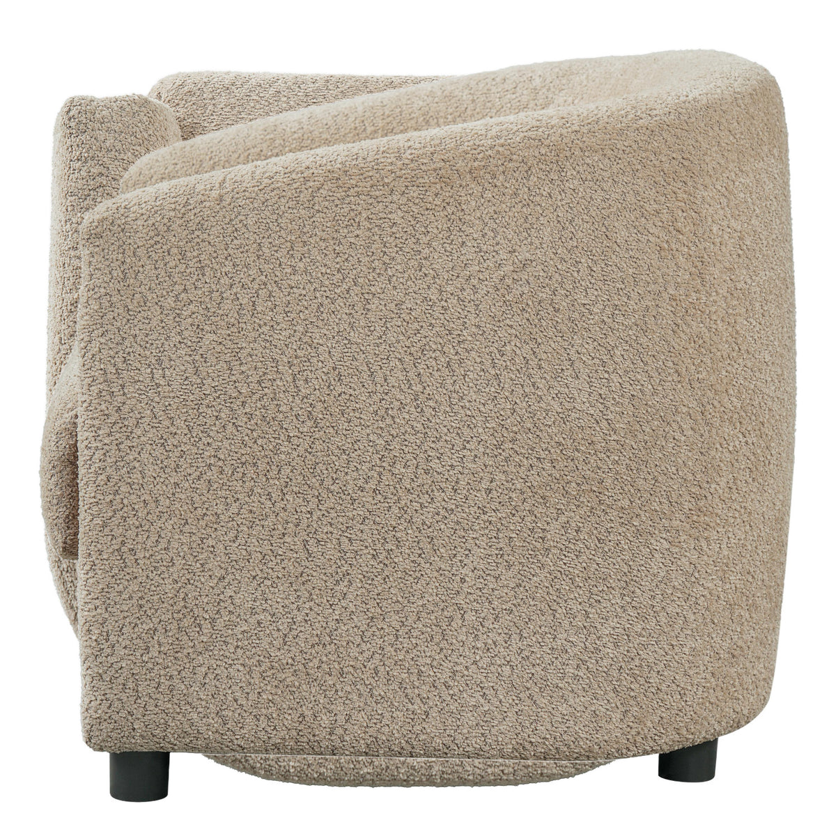 Modern Curved Barrel Teddy Fleece Accent Chair | OROA
