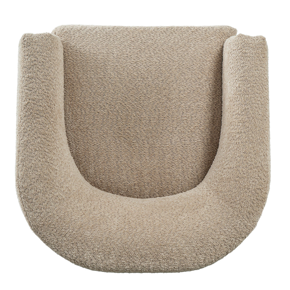 Modern Curved Barrel Teddy Fleece Accent Chair | OROA
