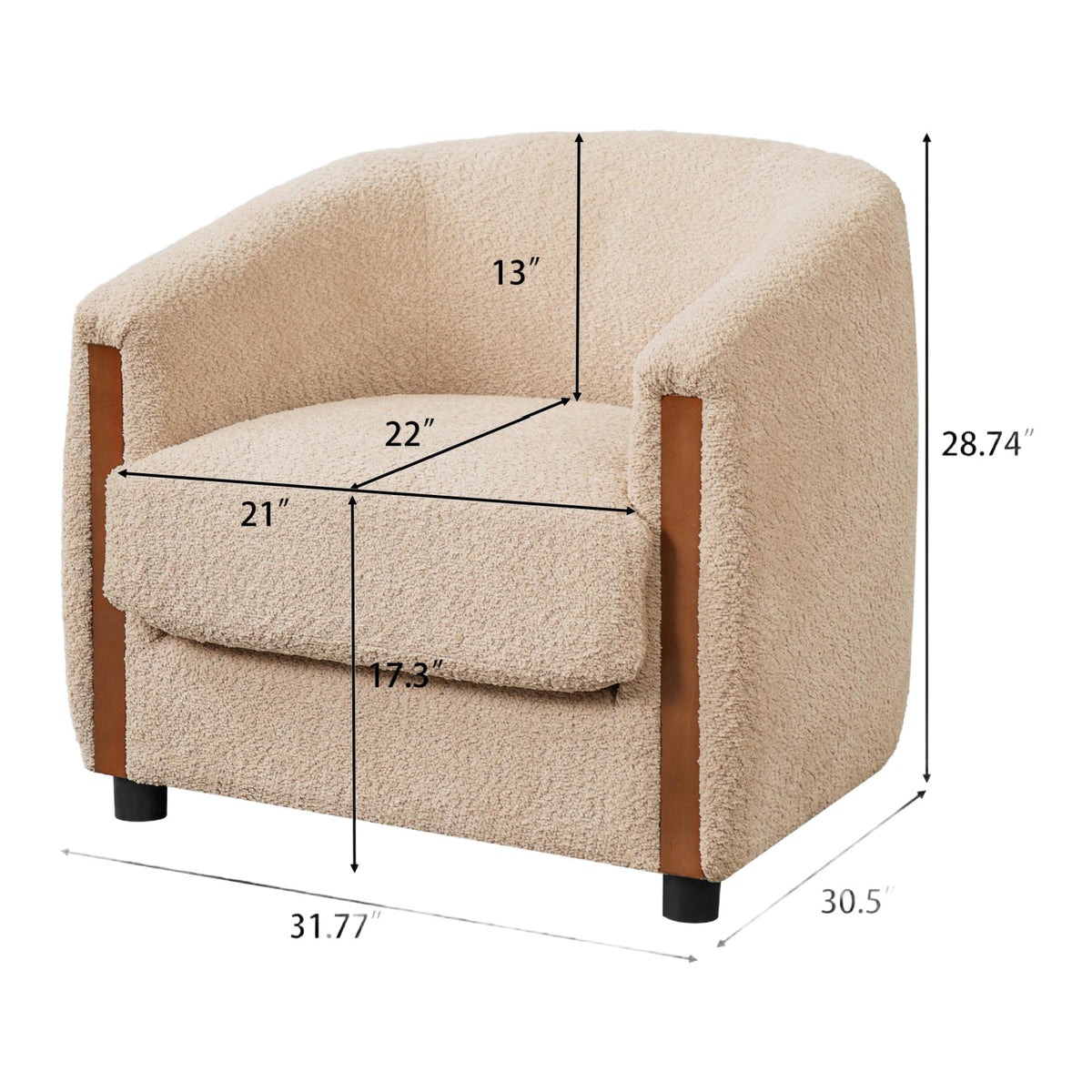 Modern European furniture - Modern Curved Barrel Accent Chai - www.oroa.com