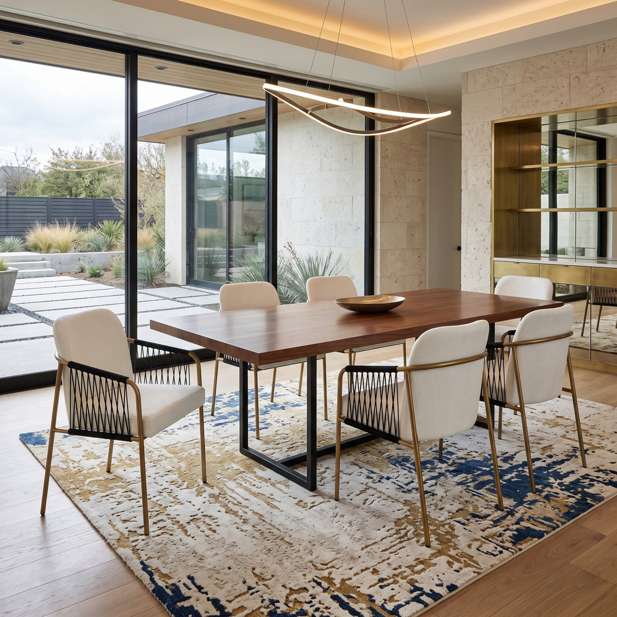Modern Glam Upholstered Dining Chairs (2) | OROA