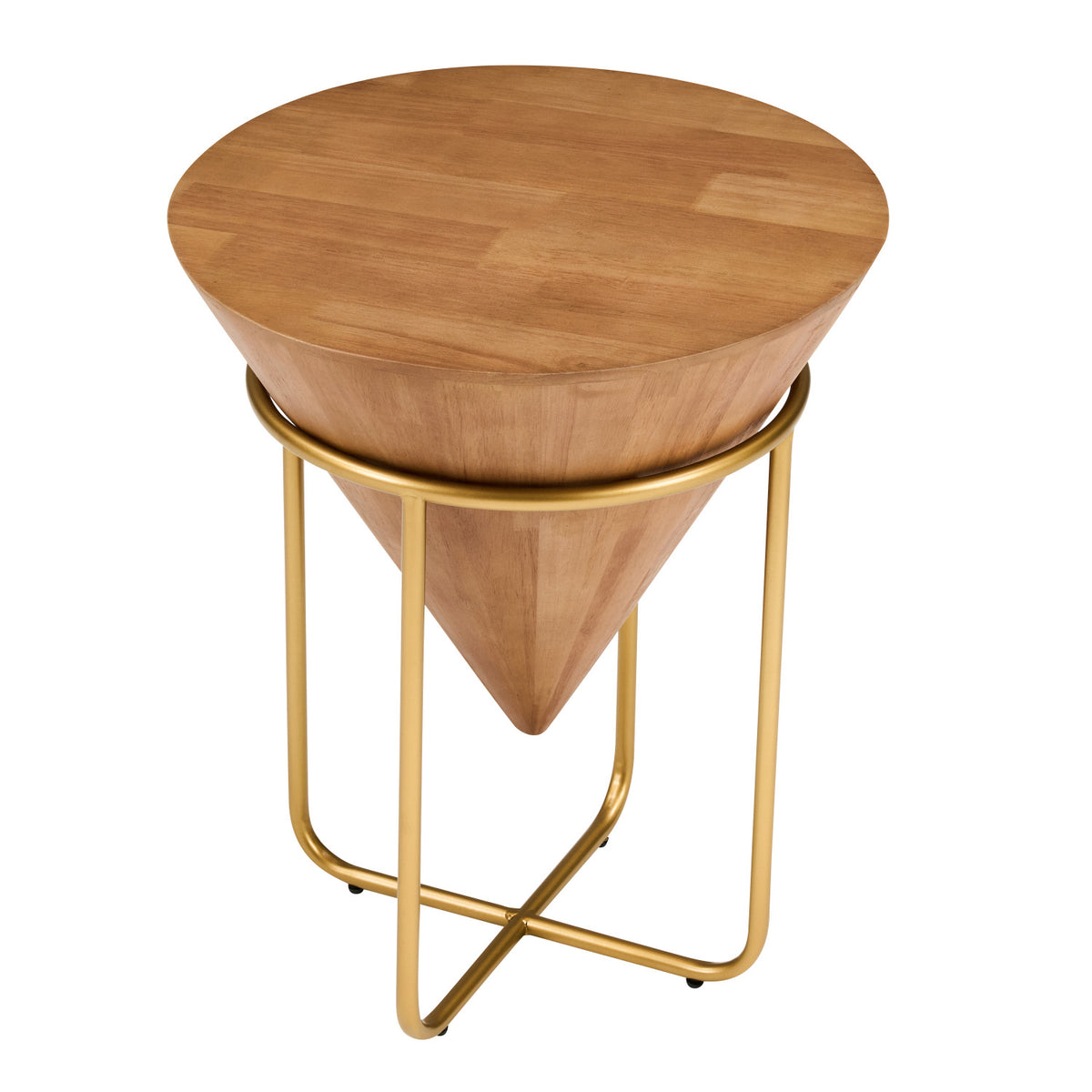 Minimalist Cone-Shaped Round Accent Table | OROA