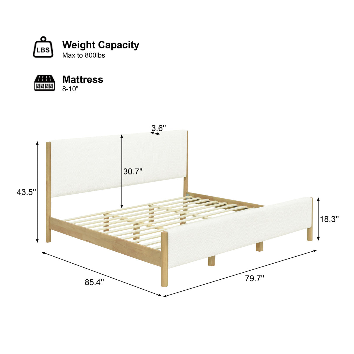 Modern White Upholstered King Bed | OROA