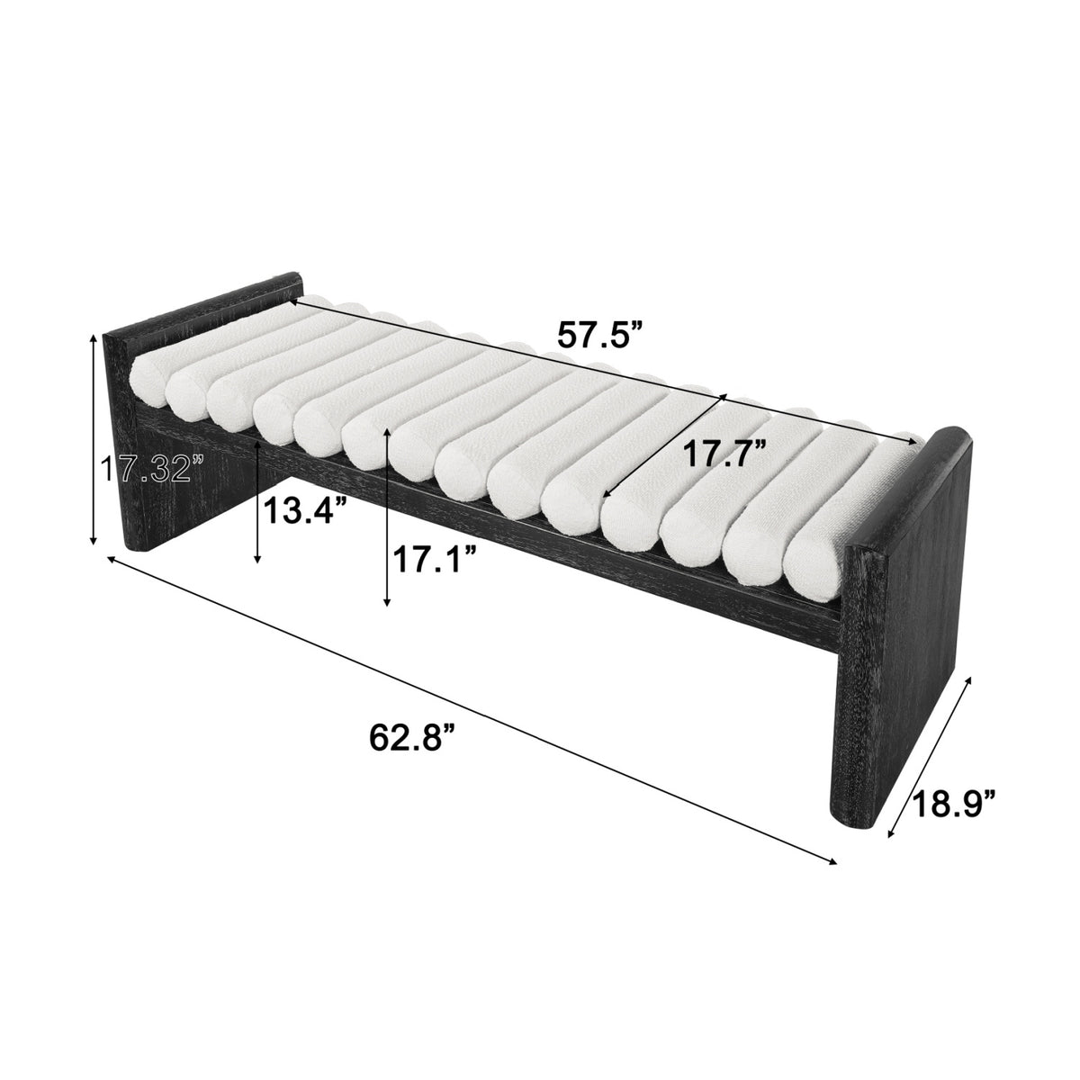 Modern Chenille Upholstered Bench by OROA