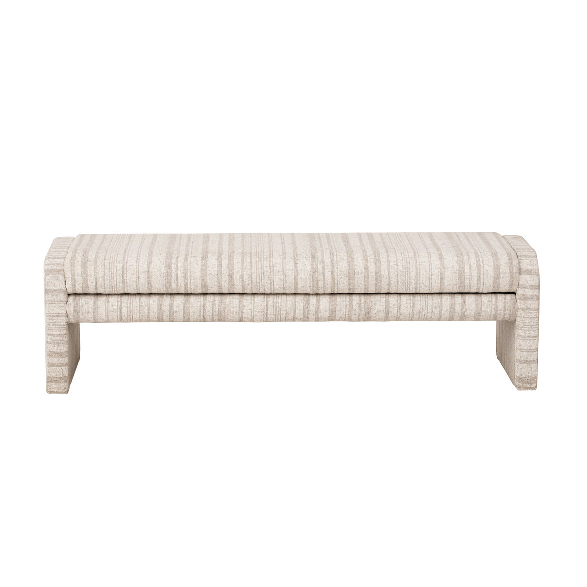 Striped Upholstered Ottoman Bench by OROA