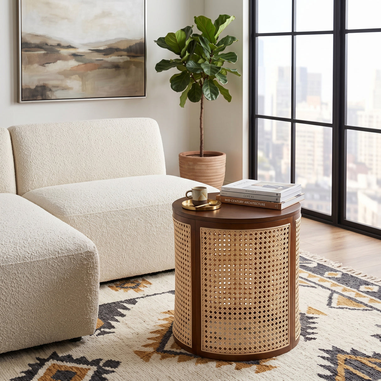 Hollow Woven Round Side Table | OROA