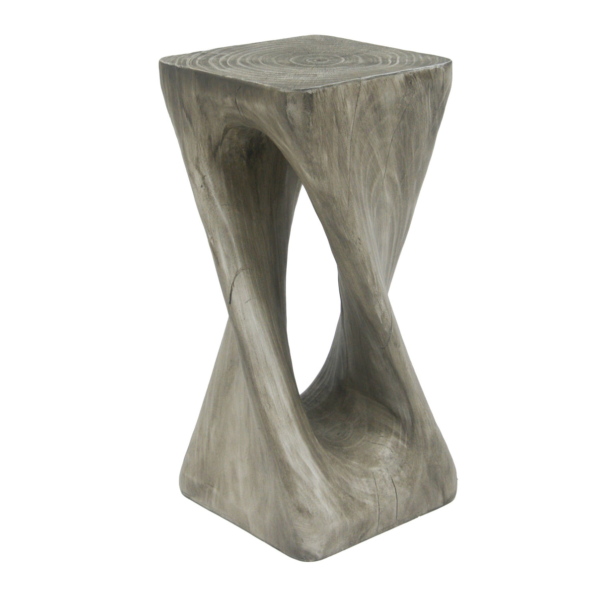 Modern Gray Twist Shape Indoor/Outdoor Side Table | OROA