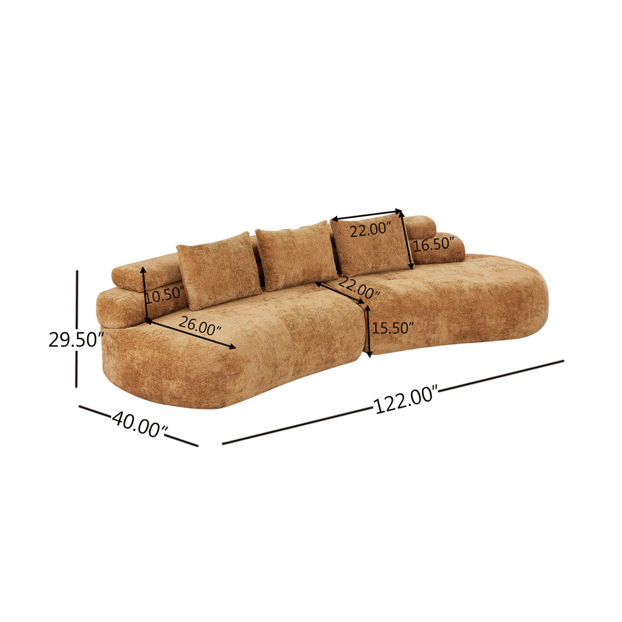 Yellow Curved Sectional Sofa | OROA