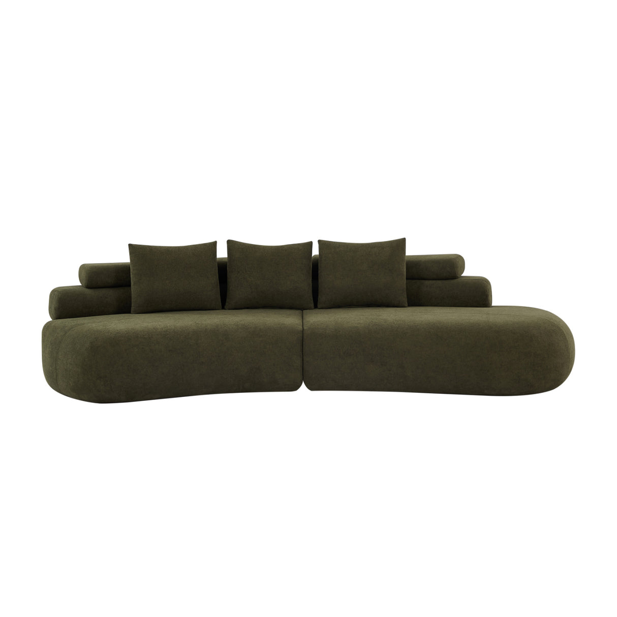 Olive Green Curved Sectional Sofa | OROA