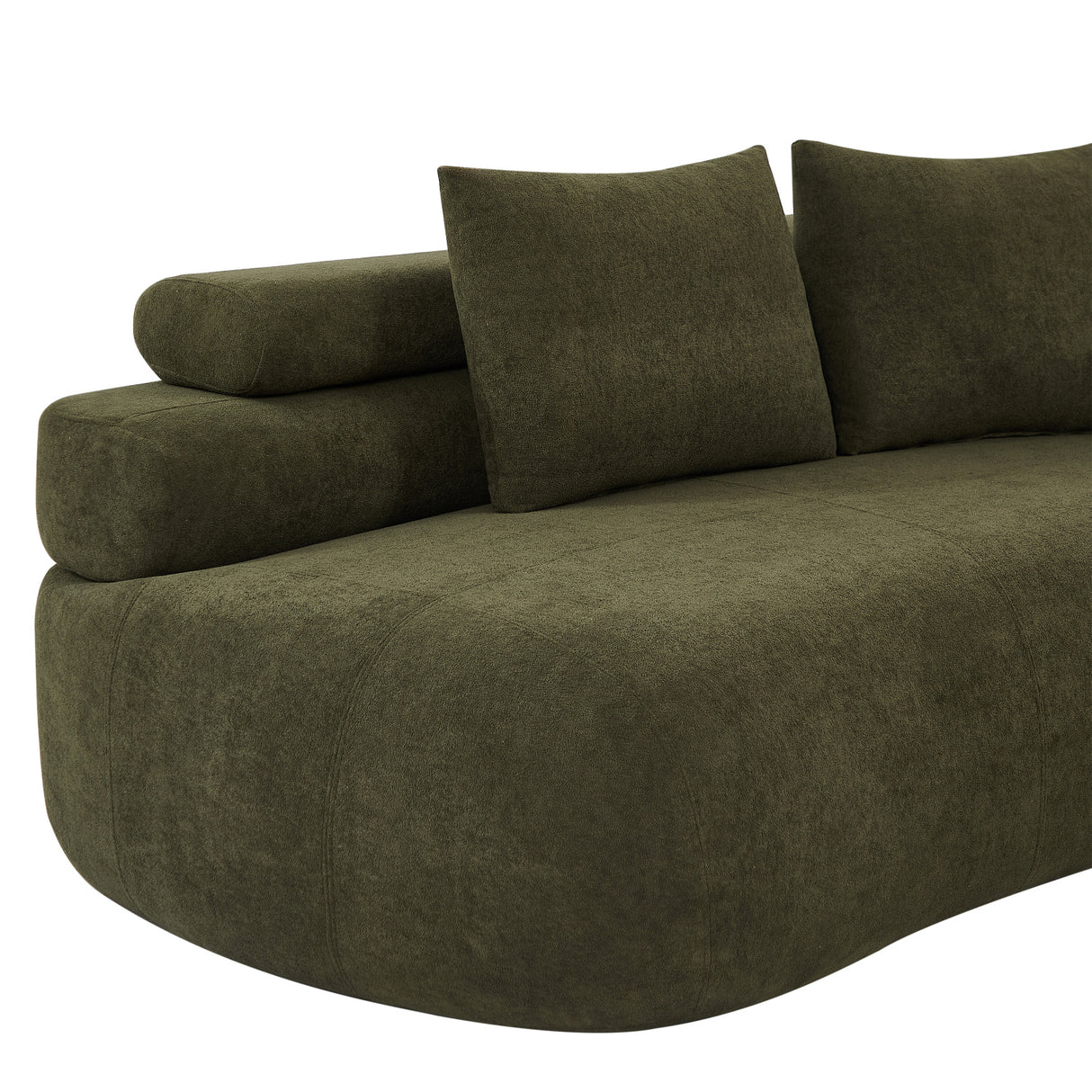 Olive Green Curved Sectional Sofa | OROA