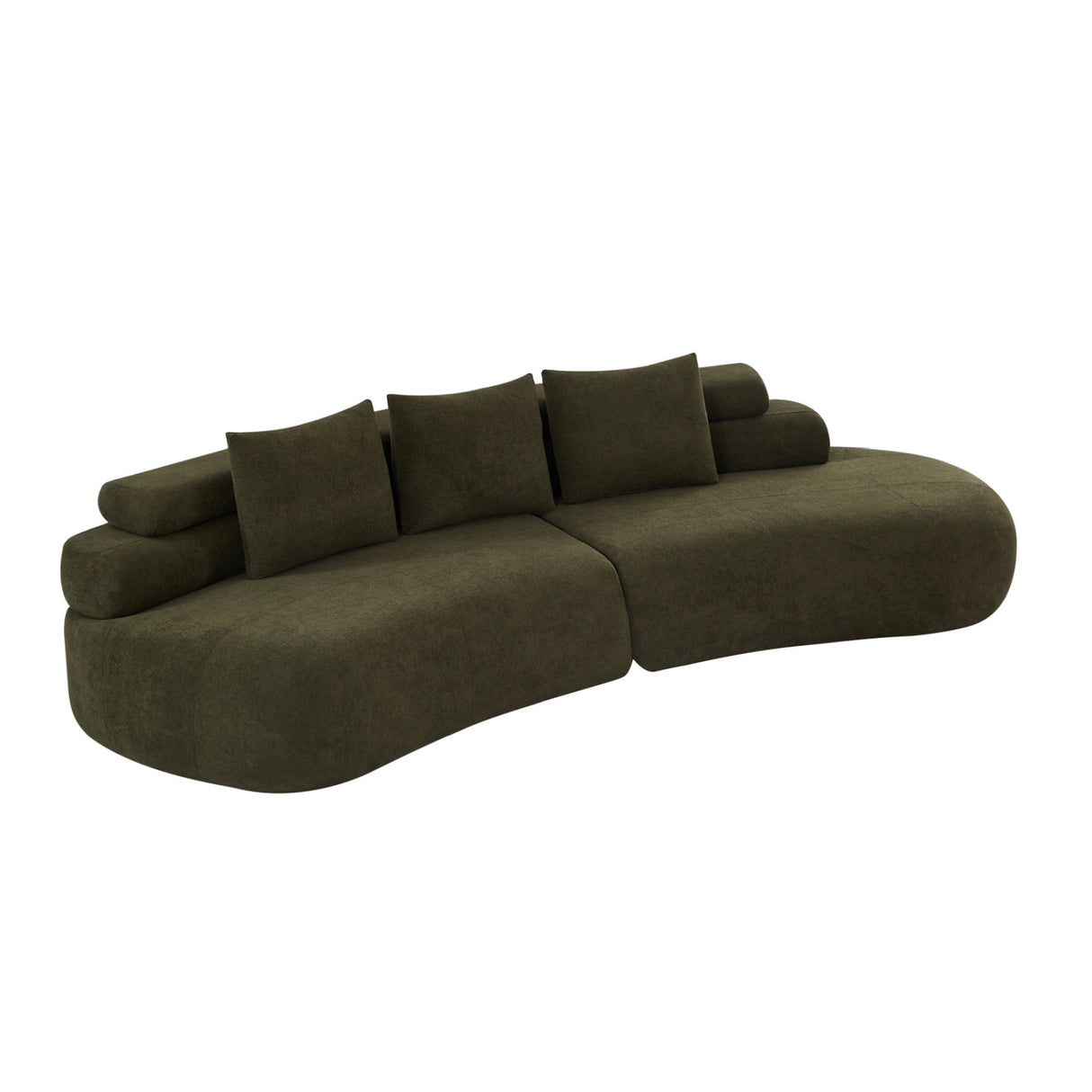 Olive Green Curved Sectional Sofa | OROA