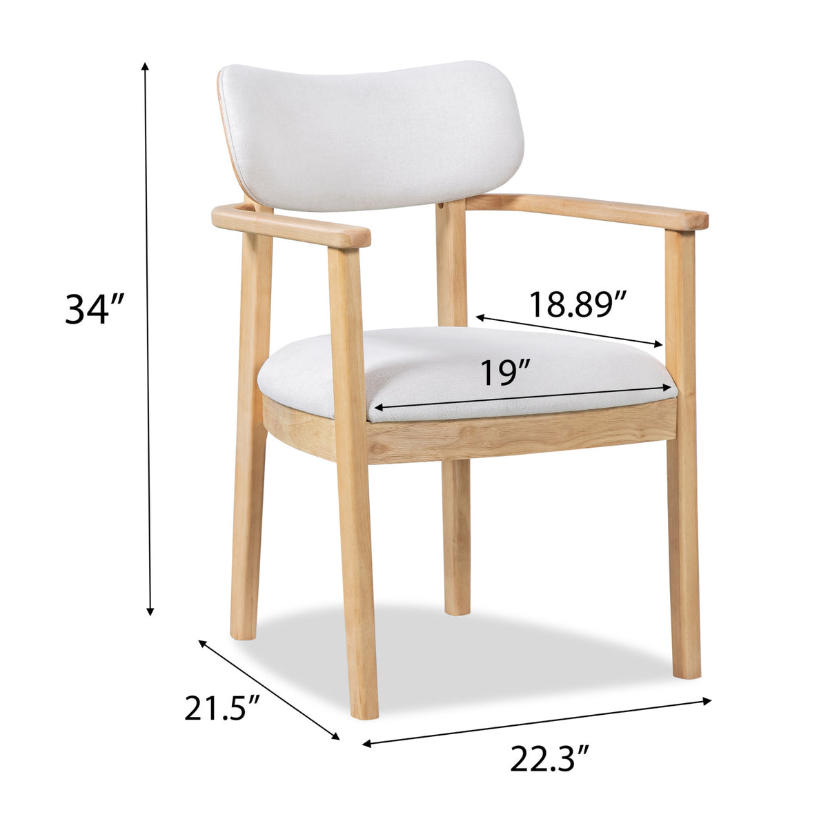 Modern European furniture - White Upholstered Dining Chairs (2) - www.oroa.com