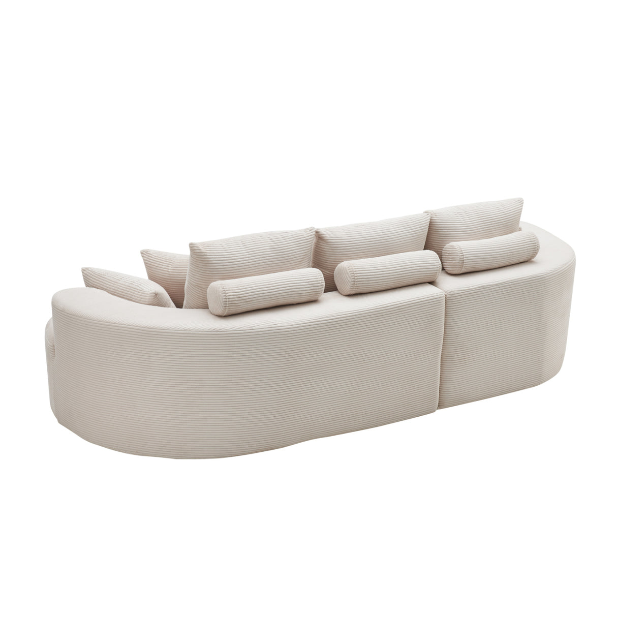 Fabric Curved Cloud Sectional Sofa with Chaise | OROA