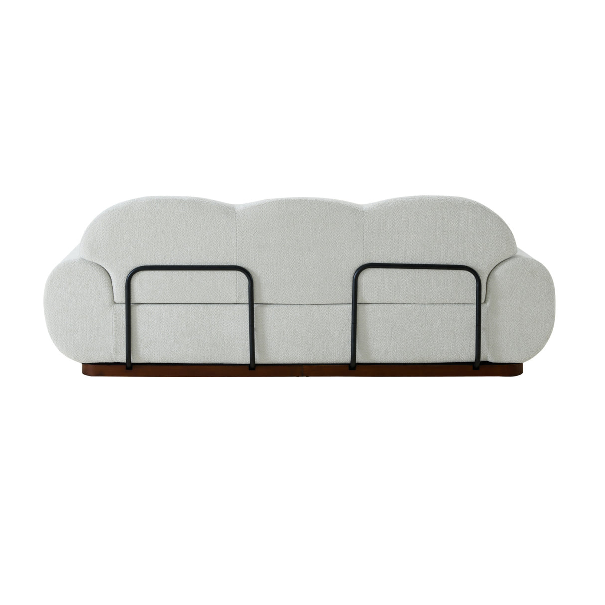 Modern Light Green Curved Boucle 3-Seater Sofa | OROA