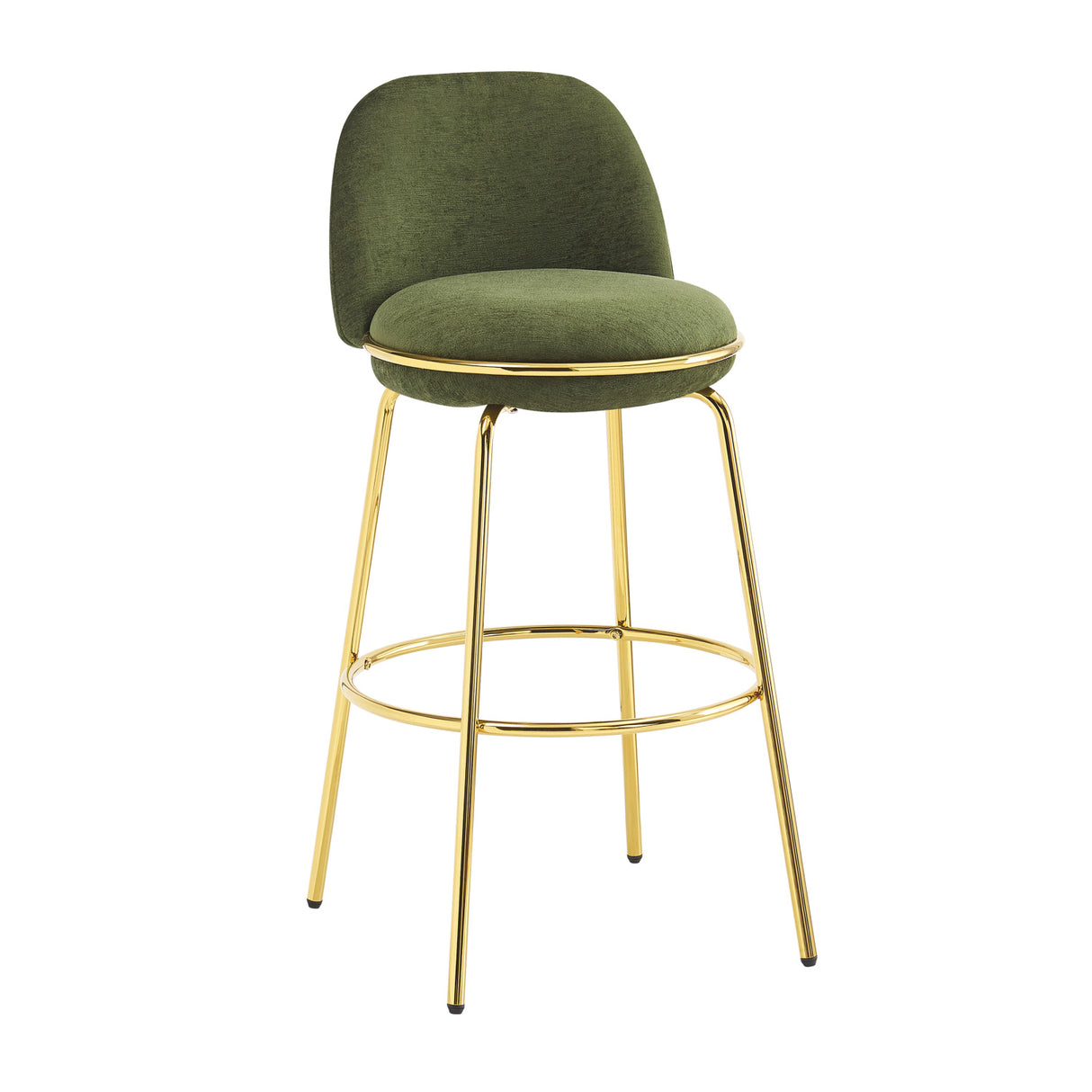 Modern Luxury Green Upholstered Barstools (2) | OROA