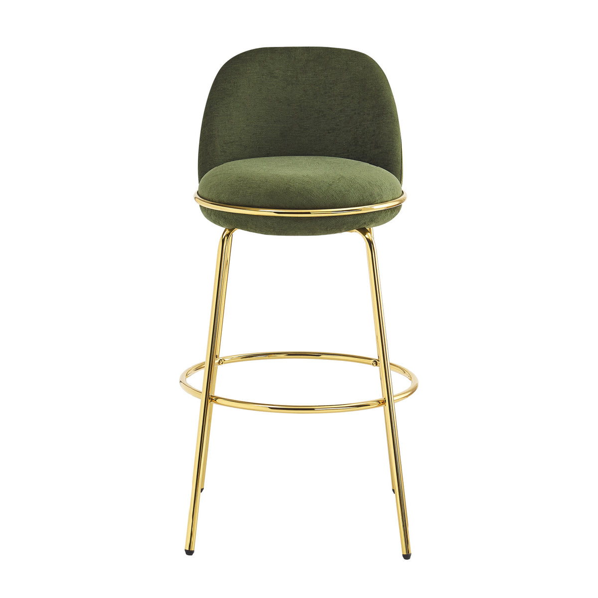 Modern Luxury Green Upholstered Barstools (2) | OROA