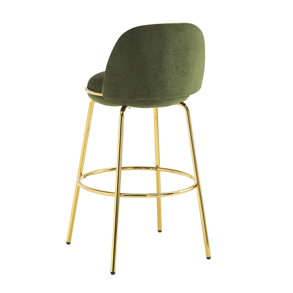 Modern Luxury Green Upholstered Barstools (2) | OROA