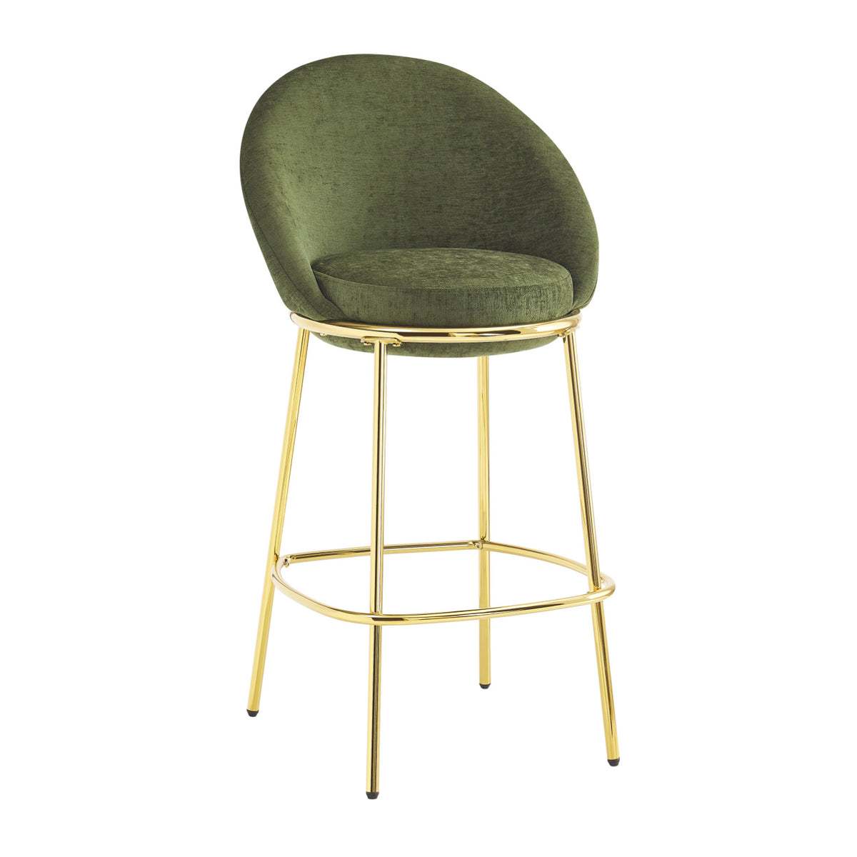 Olive Green Upholstered Barstools (2) | OROA