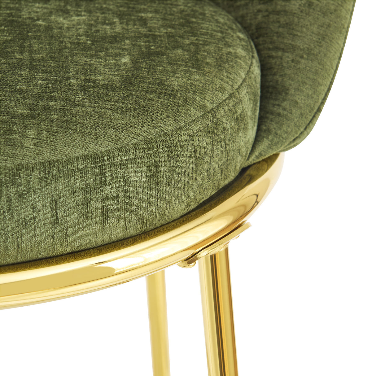 Olive Green Upholstered Barstools (2) | OROA