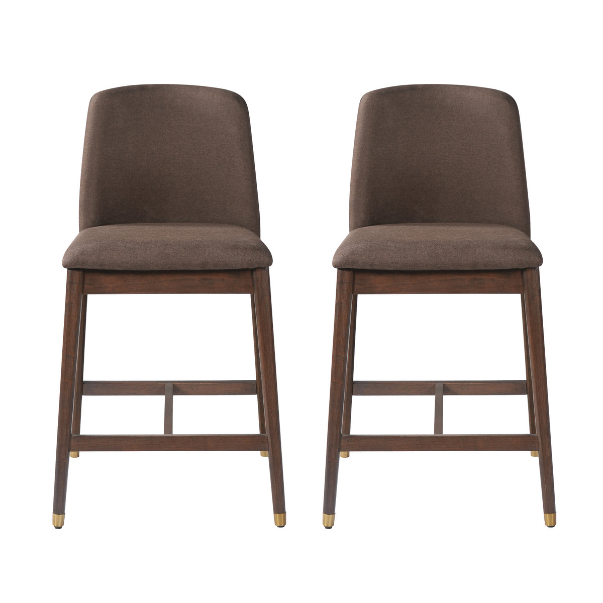 Modern European furniture - Walnut Wooden Counter Stools (2) - www.oroa.com