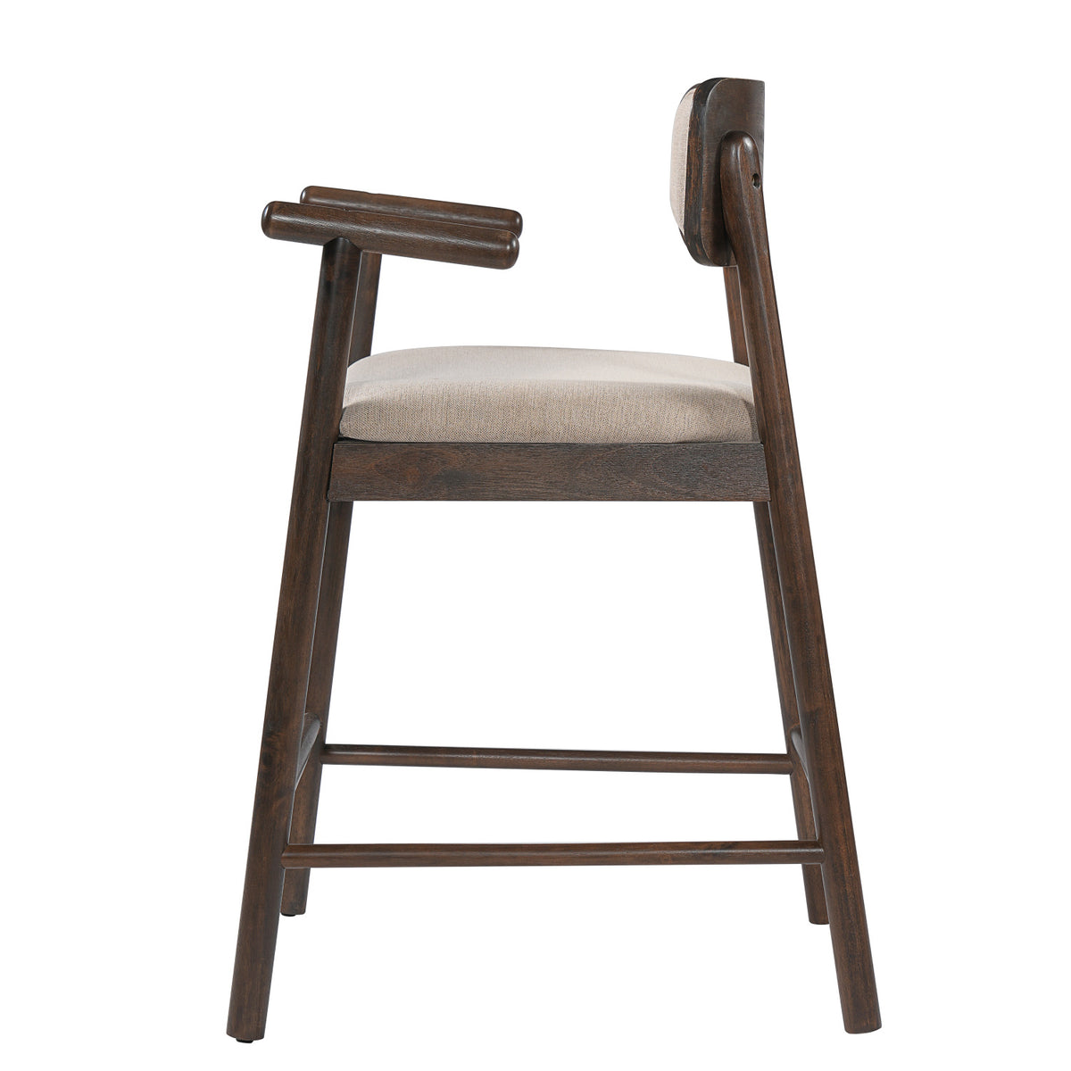 Alaya Minimalist Walnut Counter Height Bar Chairs (2) | OROA
