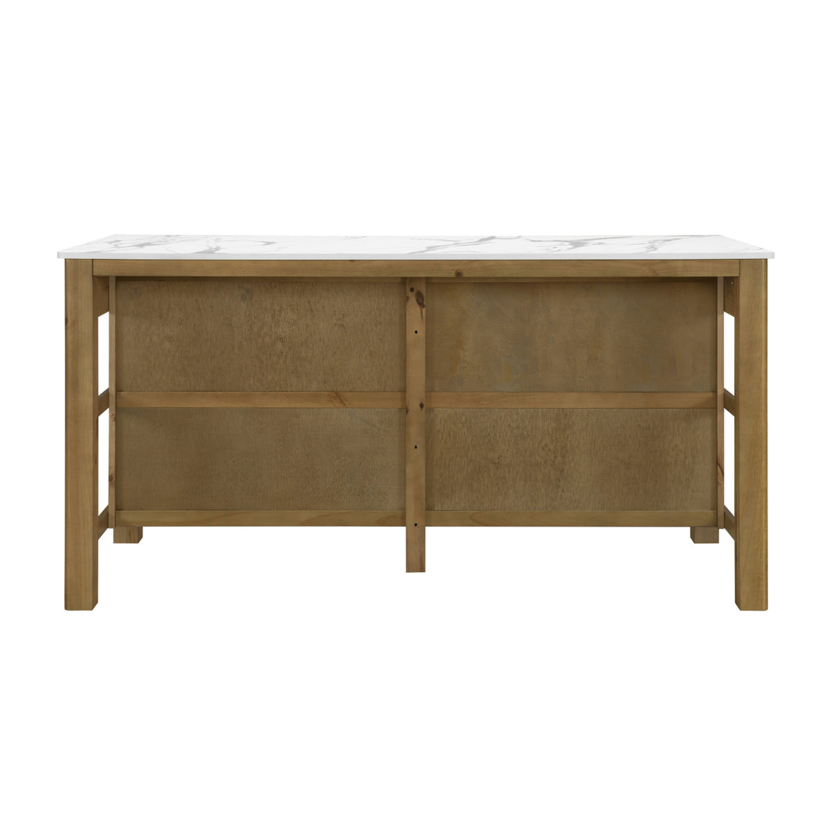 Rustic Marble Wooden Kitchen Island | OROA