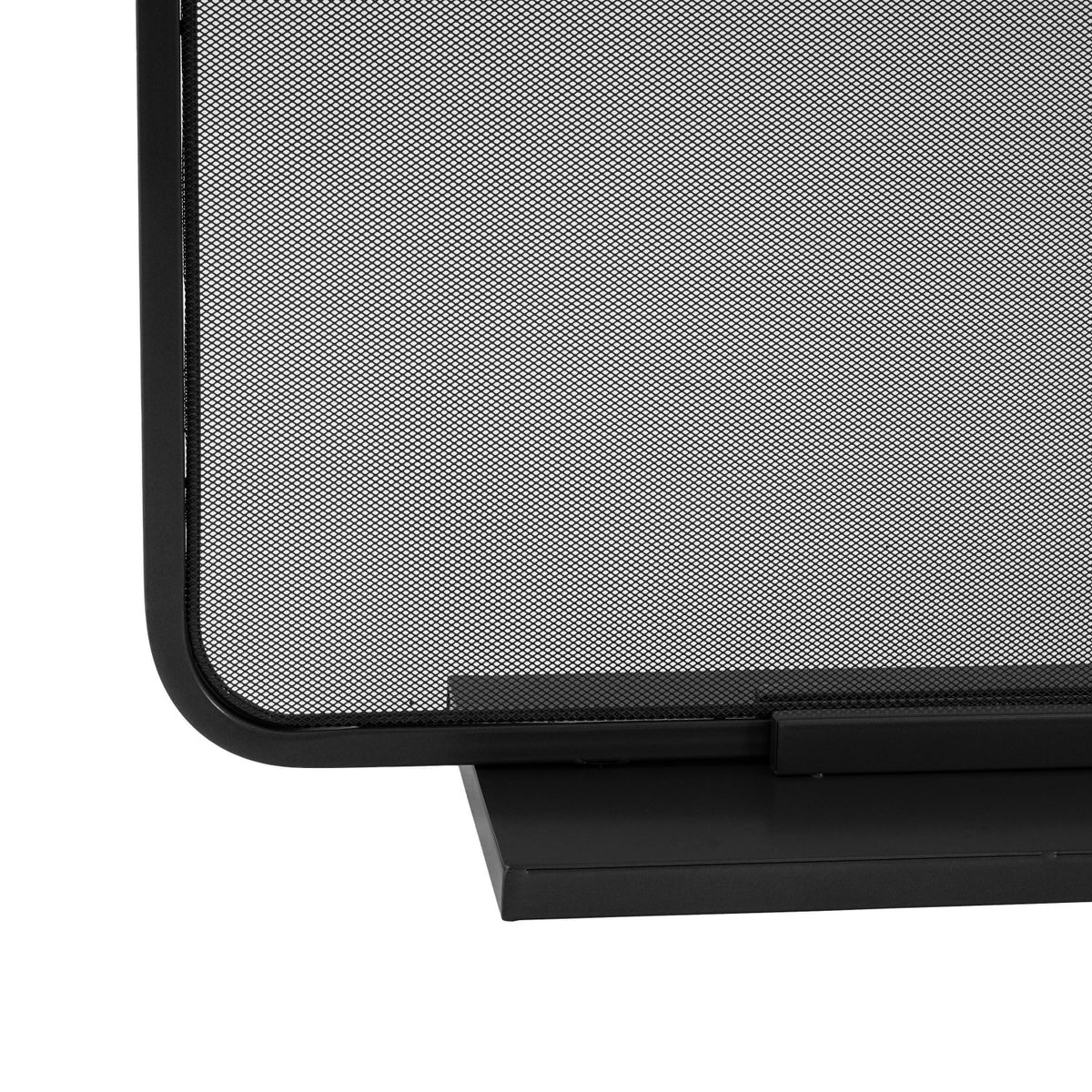 Black Two‑Panel Freestanding Fireplace Screen | OROA