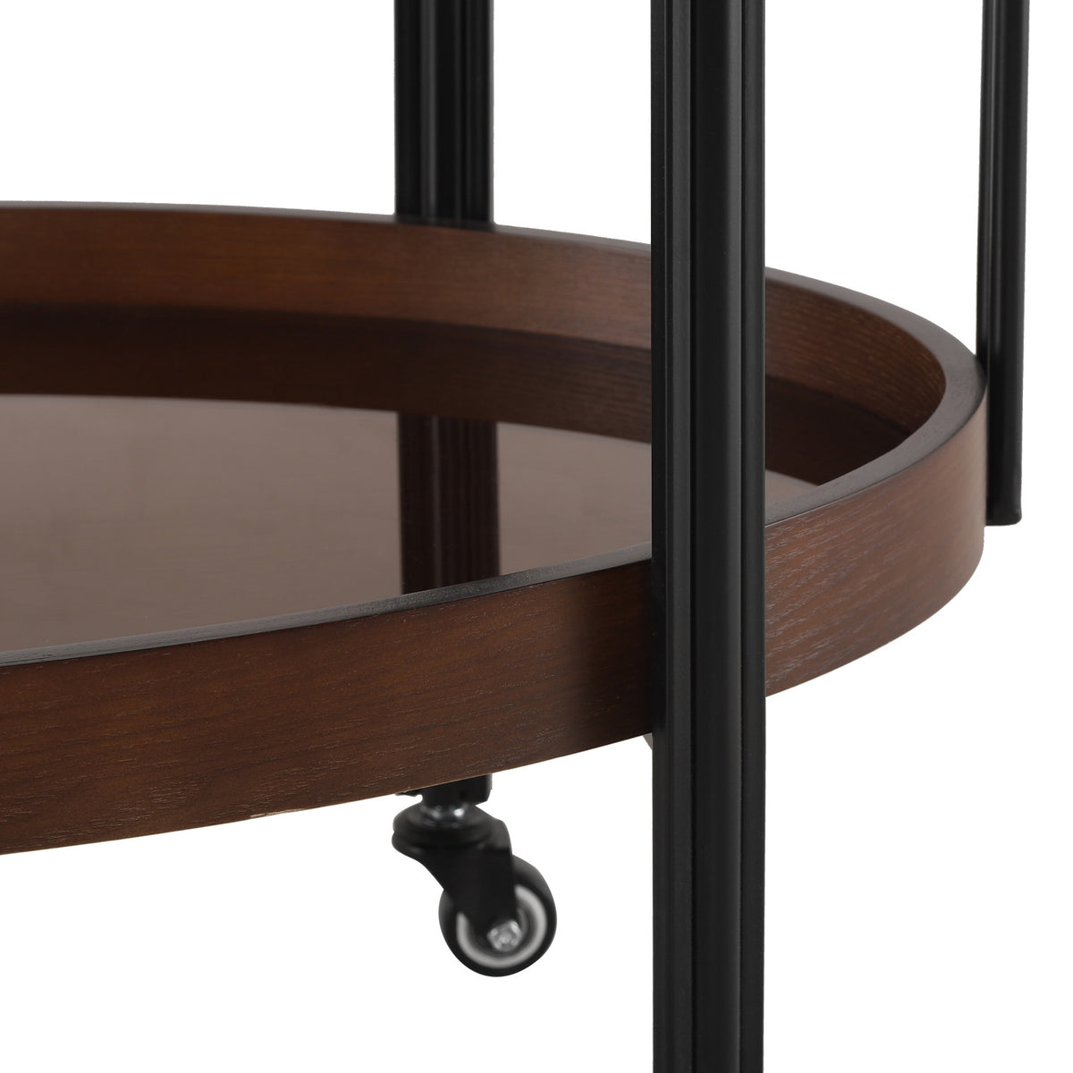 Oval 2-Tier Dark Walnut Bar Cart | OROA