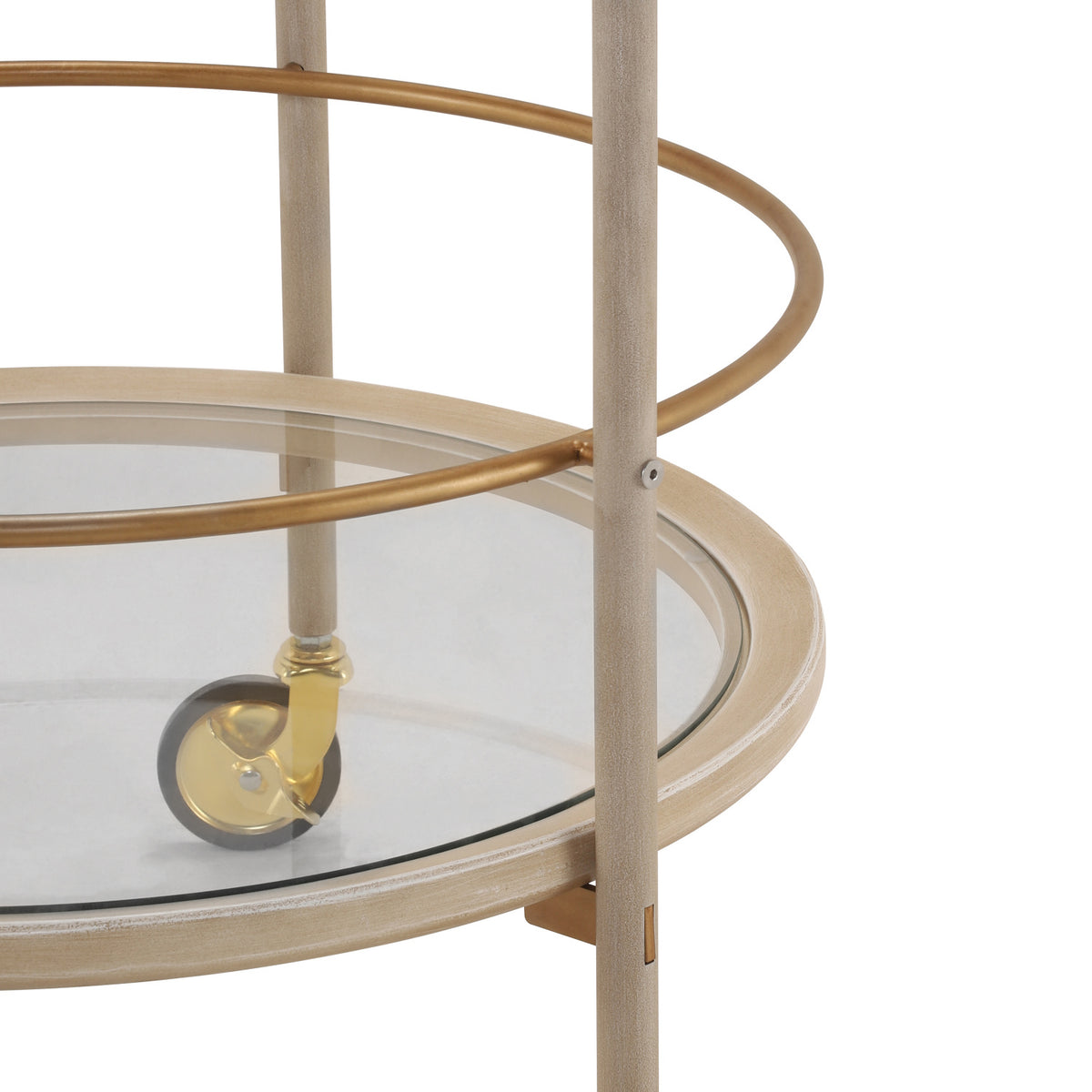 Gold Accents Round Bar Cart | OROA