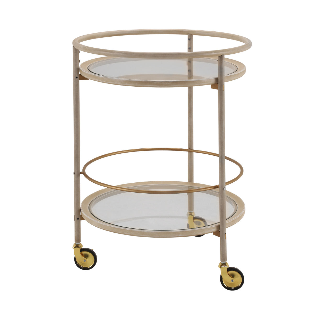Gold Accents Round Bar Cart | OROA