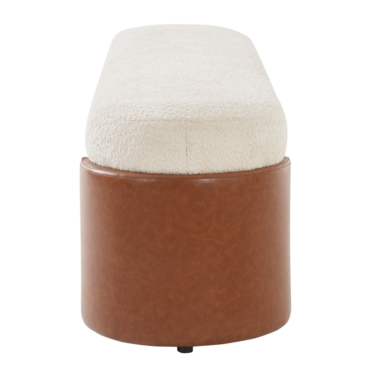 Two-Tone Boucle Upholstered Dining Bench | OROA