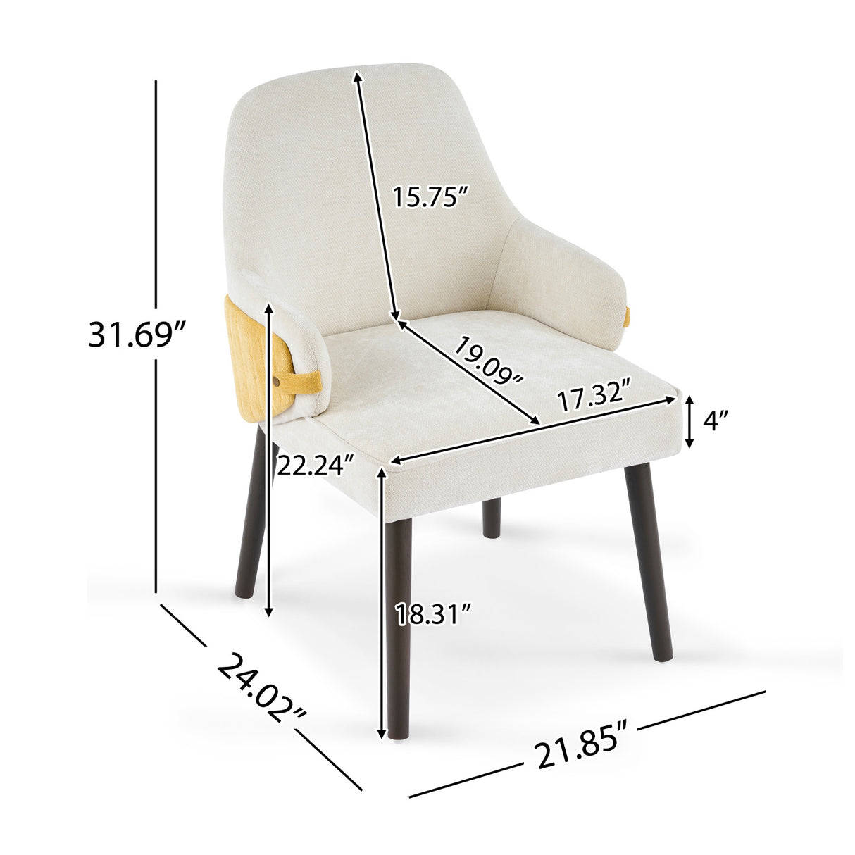 Two-Tone Fabric Dining Armchairs (2) | OROA