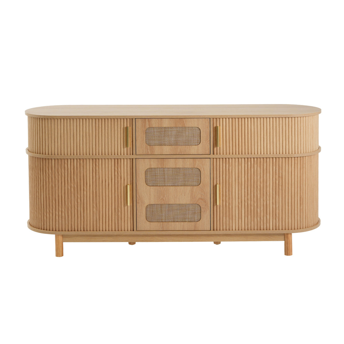 Modern European furniture - 60" Natural Fluted Sideboard - www.oroa.com