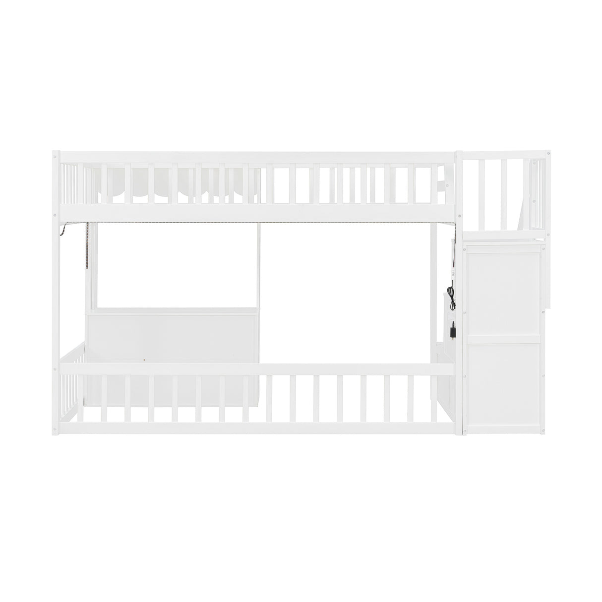 Twin Size Loft Bed with Storage Steps LED Light | OROA Kids