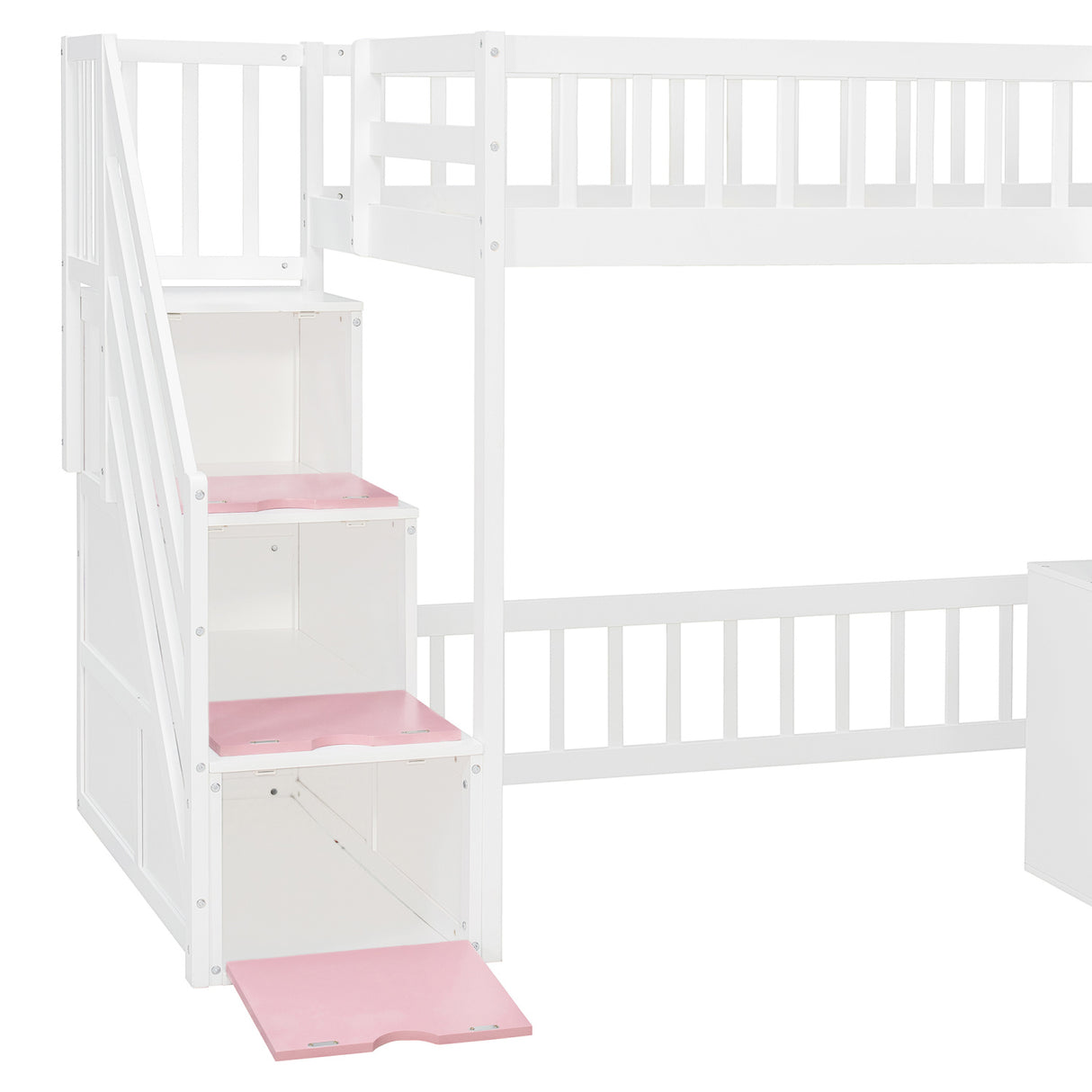 Twin Size Loft Bed with Storage Steps LED Light | OROA Kids