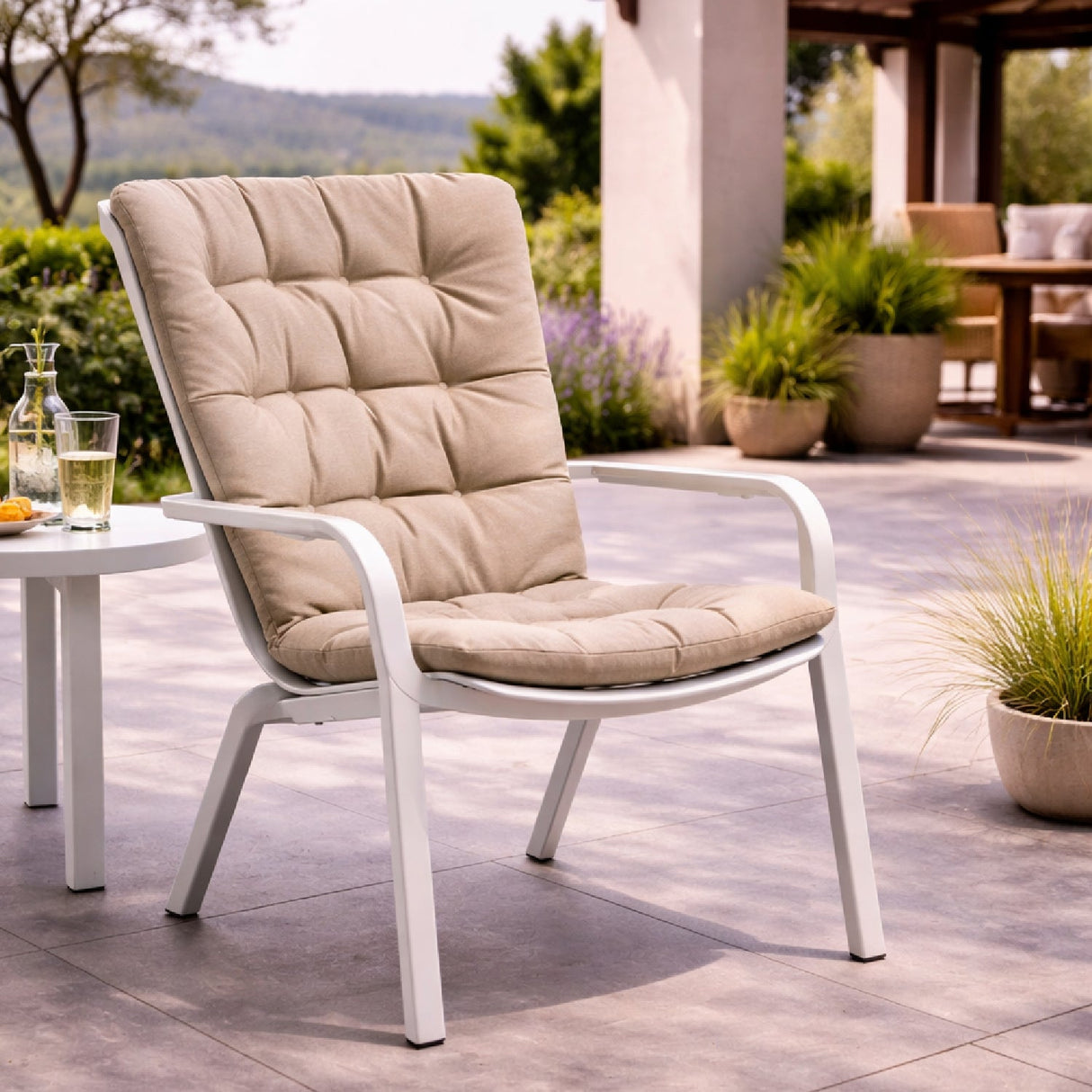 Square Perforated Reclining Outdoor Armchair – Folio – outdoor alternate view 20