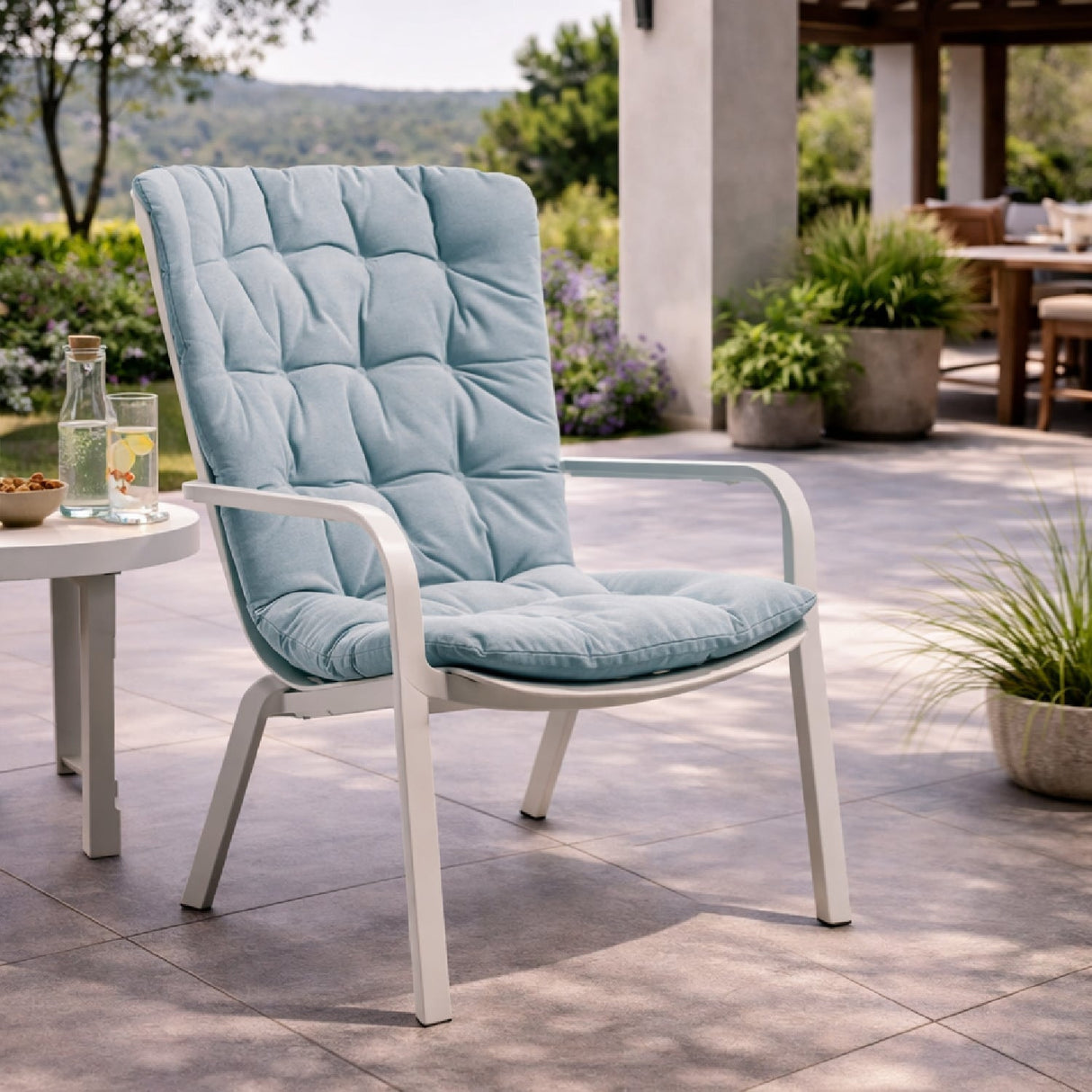 Square Perforated Reclining Outdoor Armchair – Folio – outdoor alternate view 16