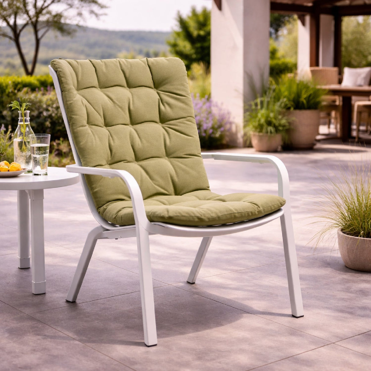 Square Perforated Reclining Outdoor Armchair – Folio – outdoor alternate view 18