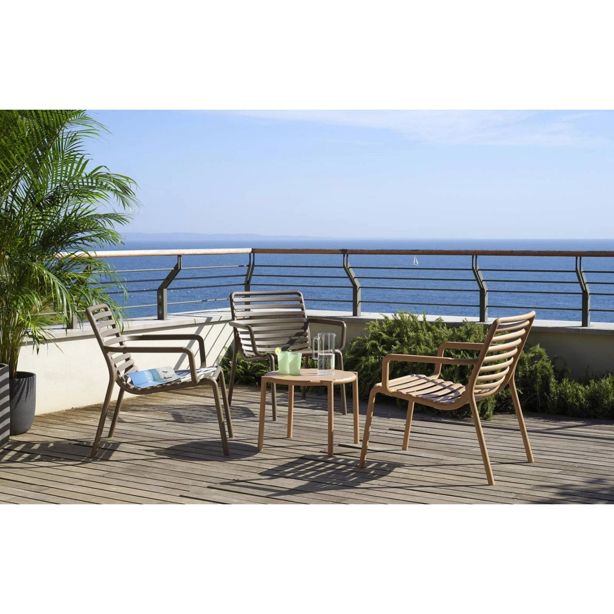 Slatted Round Outdoor Coffee Table – Doga – outdoor alternate view 25