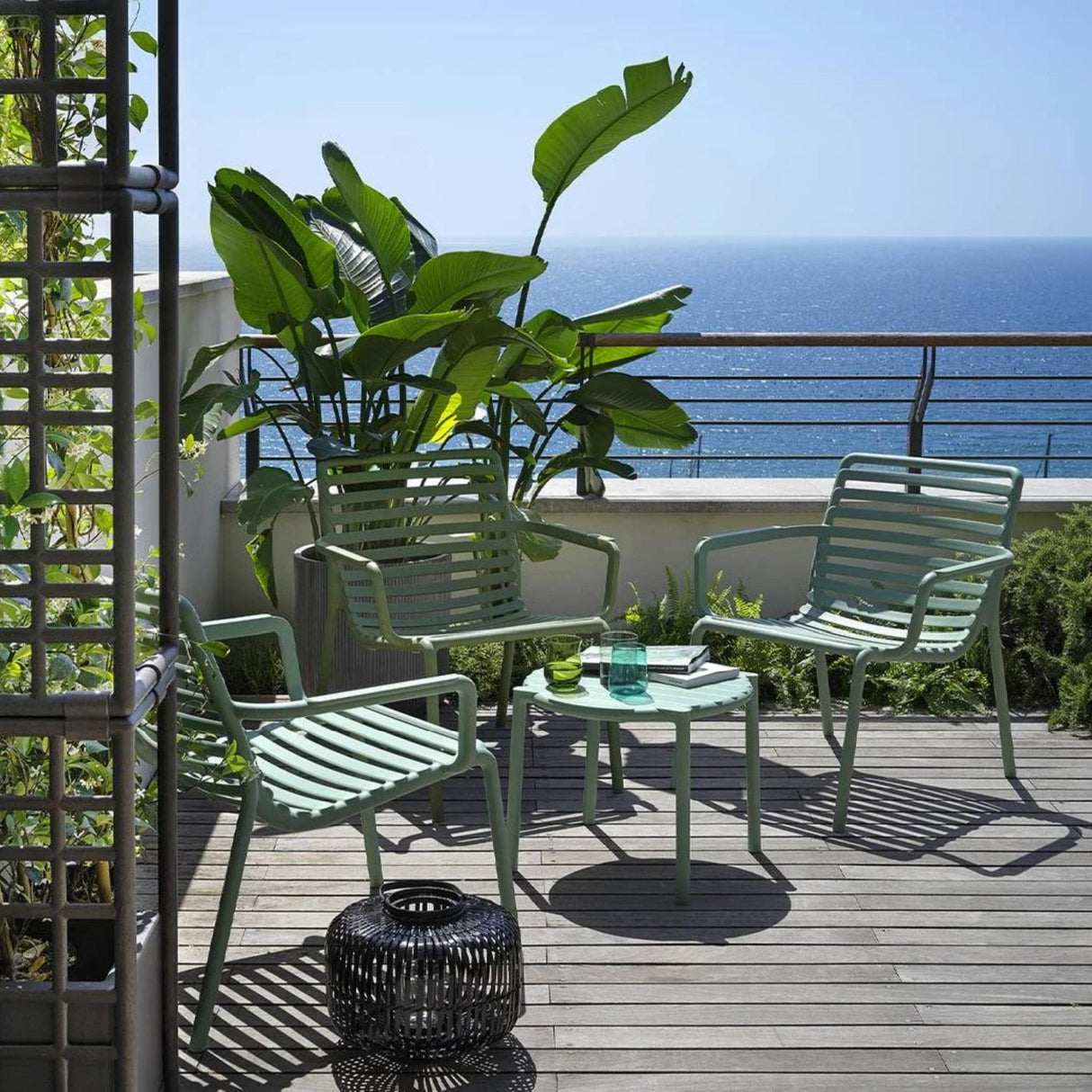 Slatted Round Outdoor Coffee Table – Doga – outdoor alternate view 22