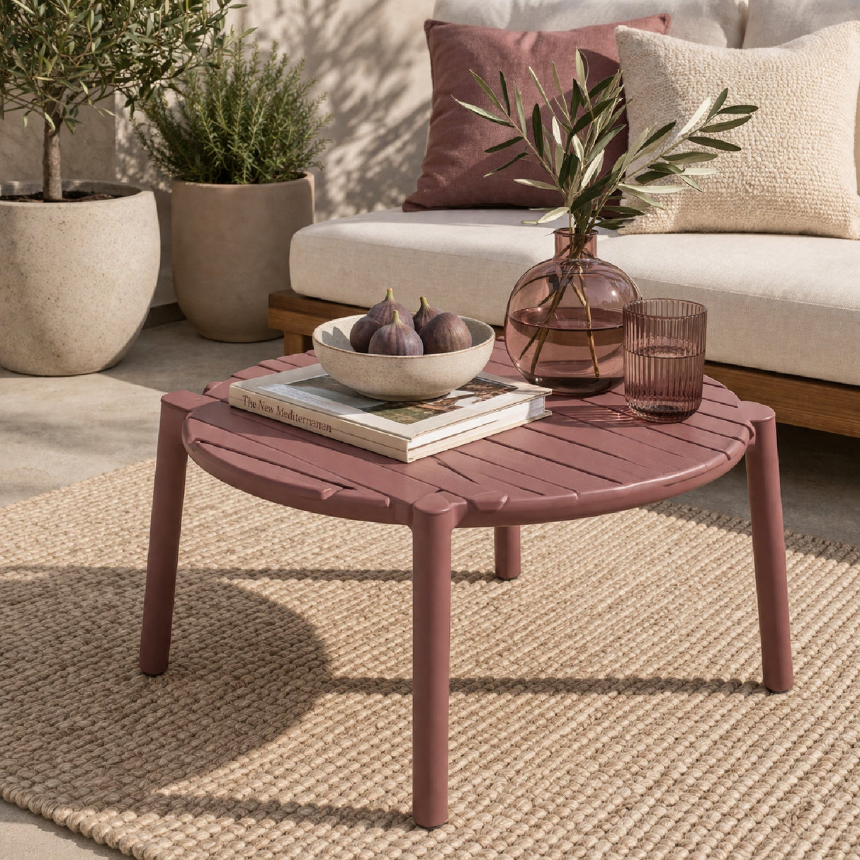 Slatted Round Outdoor Coffee Table – Doga – outdoor alternate view 12