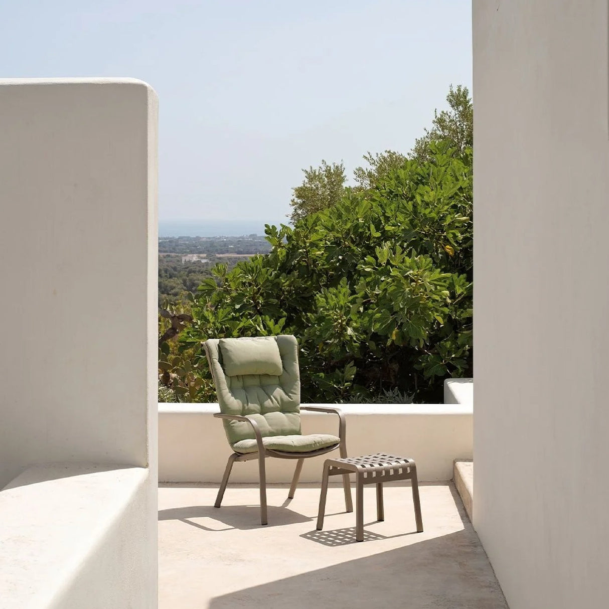Square Perforated Outdoor Footstool – Poggio – outdoor alternate view 10